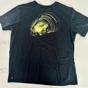 Nike Men’s XXL Black Dri-Fit T-Shirt Yellow Graphic Athletic Tee